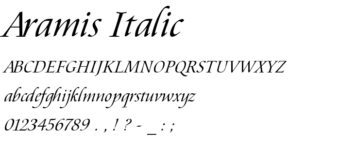 Aramis Italic font